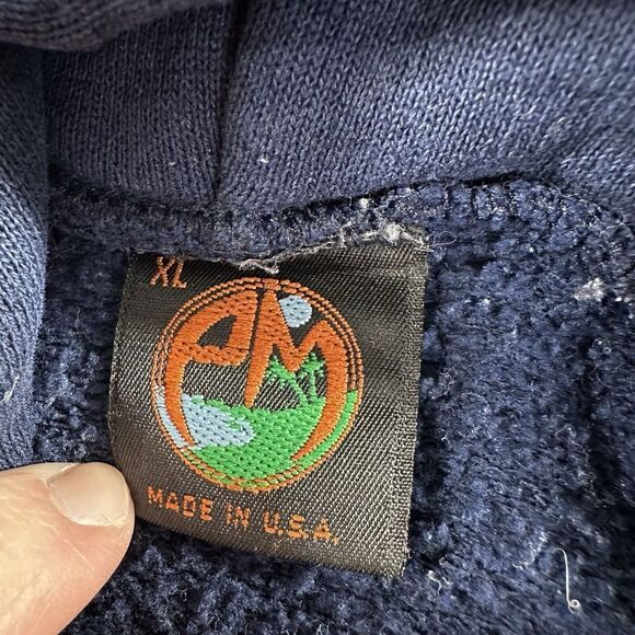 Vintage Notre Dame Hoodie Mens XL Blue Made in USA Grunge‎ Distress Football - Picture 8 of 12